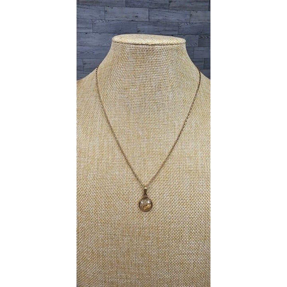 Vtg 14K Gold Filled Necklace with Genuine Gold Nuggets Pendant 18"L